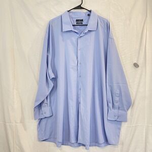 Shaquille‎ O'Neal Shirt Mens 20 34/35 Light Blue Big Fit Cooling Stretch Dress